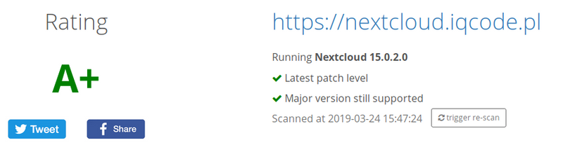 test bezpieczeństwa Nextcloud
